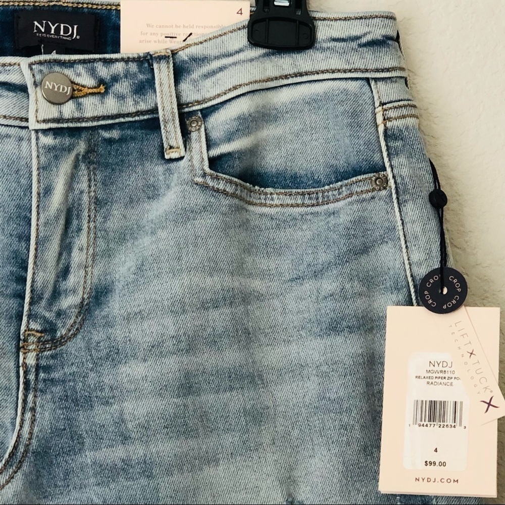 NWT NYDJ Piper Relaxed Crop Straight Leg Jeans in Radiance size 4 - Picture 9 of 16
